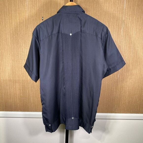 Guayaberas LOL-HA 80’s Embroidered Short Sleeve Button Down Shirt Blue XXL (44) - Picture 2 of 7